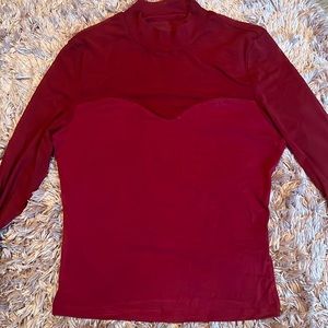 Shein Red Long Sleeve Blouse